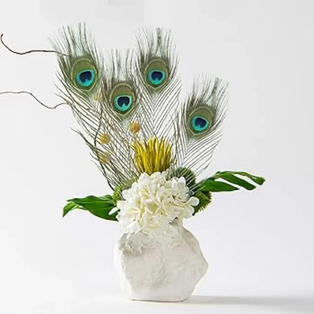 16” Big Eye Natural Peacock Feather Floral Home Decor & Arts Crafts 5 Feathers